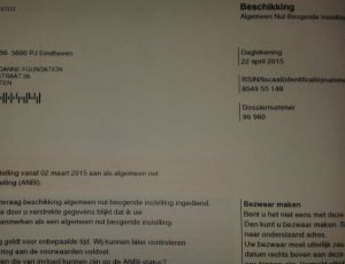 De ANBI registratie is binnen